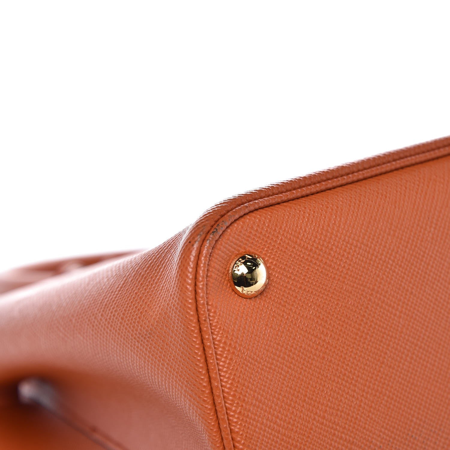 Prada Saffiano Cuir Medium Double Bag Papaya 8 of 13