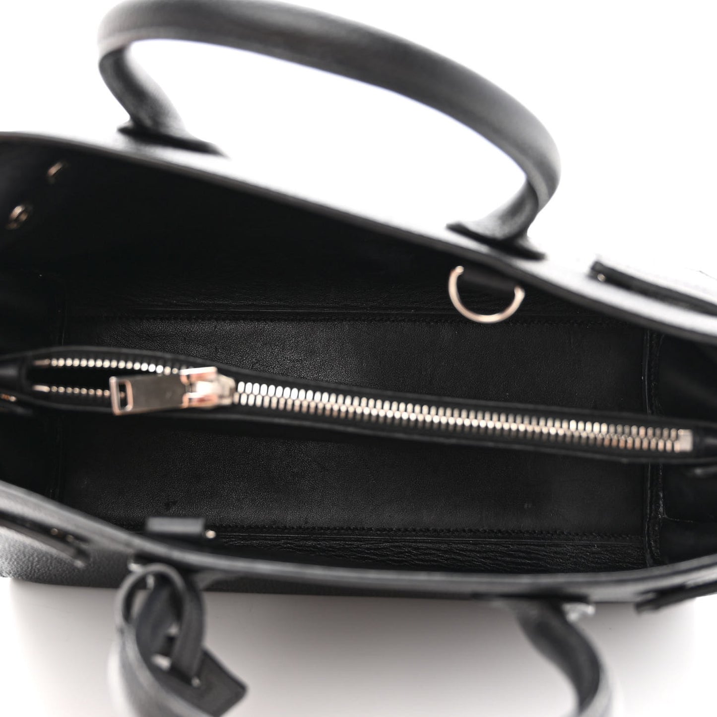 Grained Calfskin Baby Sac De Jour Black