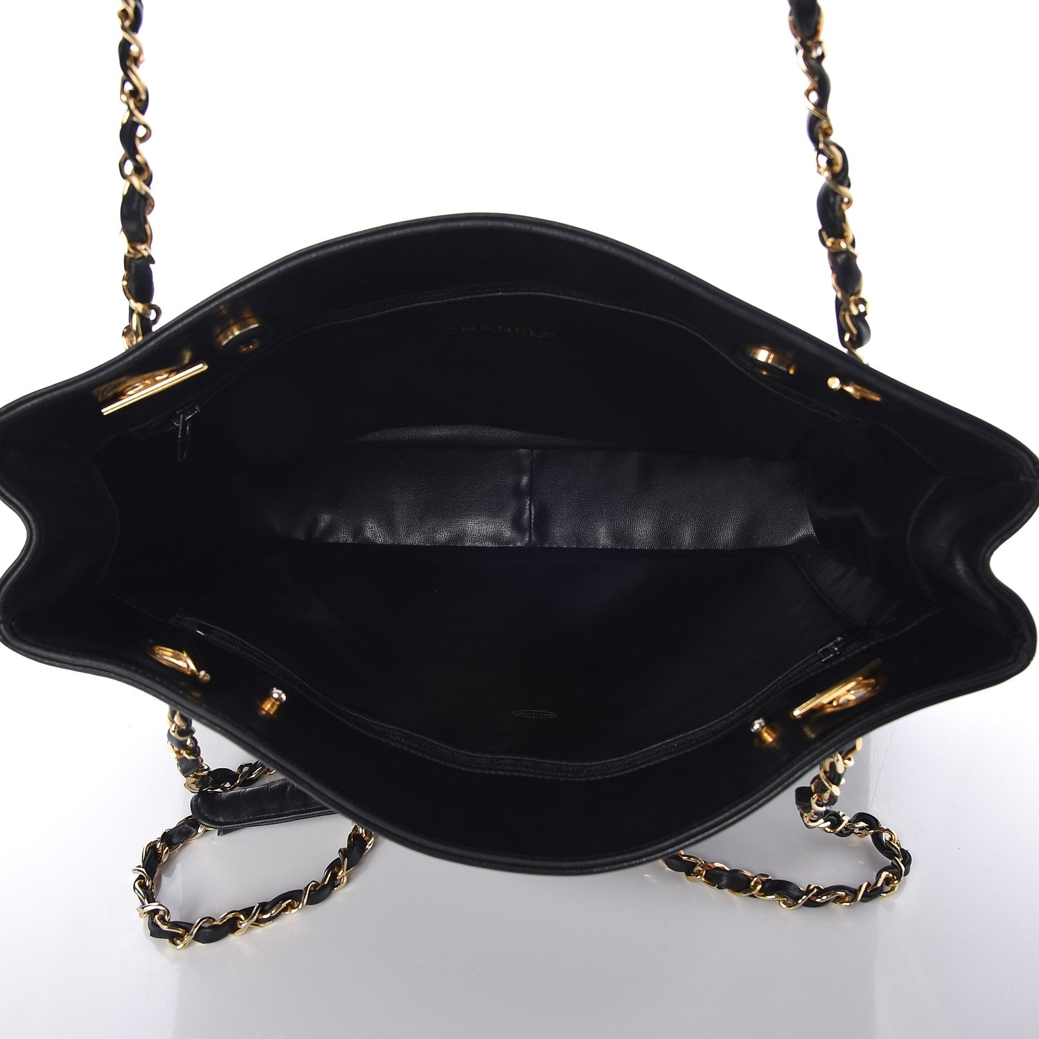 Chanel Lambskin Shopping Tote Black 5 of 8