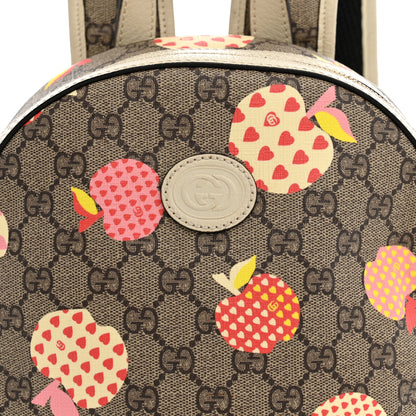Gucci GG Supreme Monogram Les Pommes Small Retro Interlocking G Dome Backpack Beige Multicolor Mystic White 8 of 12