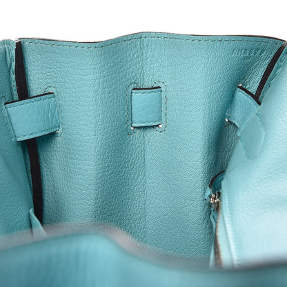 Hermes Taurillon Clemence Birkin 30 Bleu Atoll 21 of 34