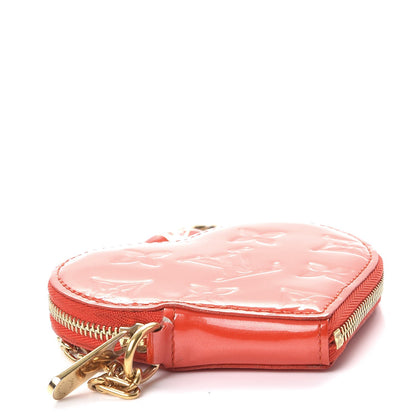 Louis Vuitton Vernis Heart Coin Purse Orange Sunset 4 of 9