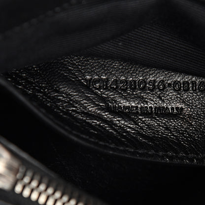 Saint Laurent Sheepskin Matelasse Chevron Monogram Medium College Bag Black 6 of 12