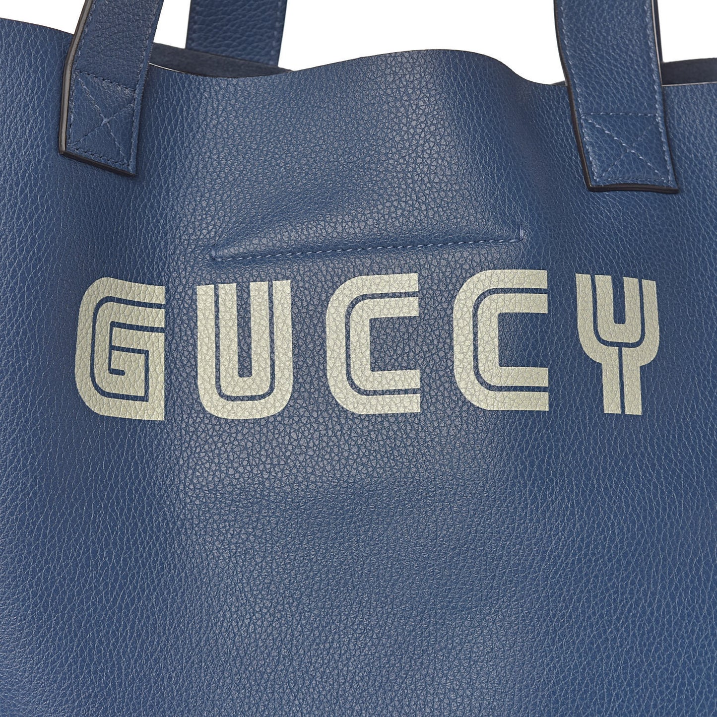 Calfskin Elton John Someone Saved My Life Tonight Large Tote Blue