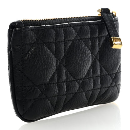 Christian Dior Supple Calfskin Cannage Caro Zipped Key Case Black 3 of 6