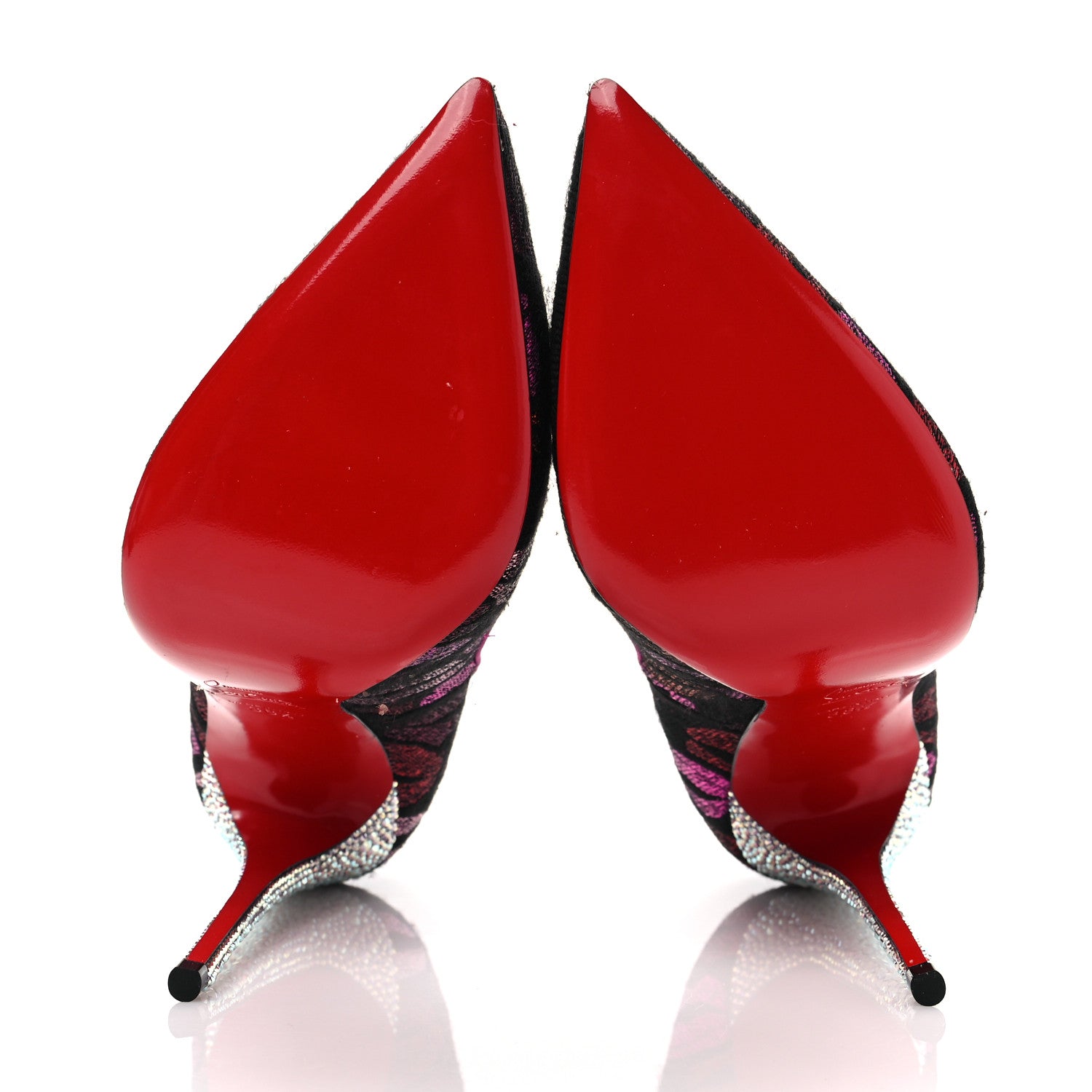 Christian Louboutin Metallic Lurex Lips Print Strass Cosmopump 120 Pumps 38.5 Black 5 of 8