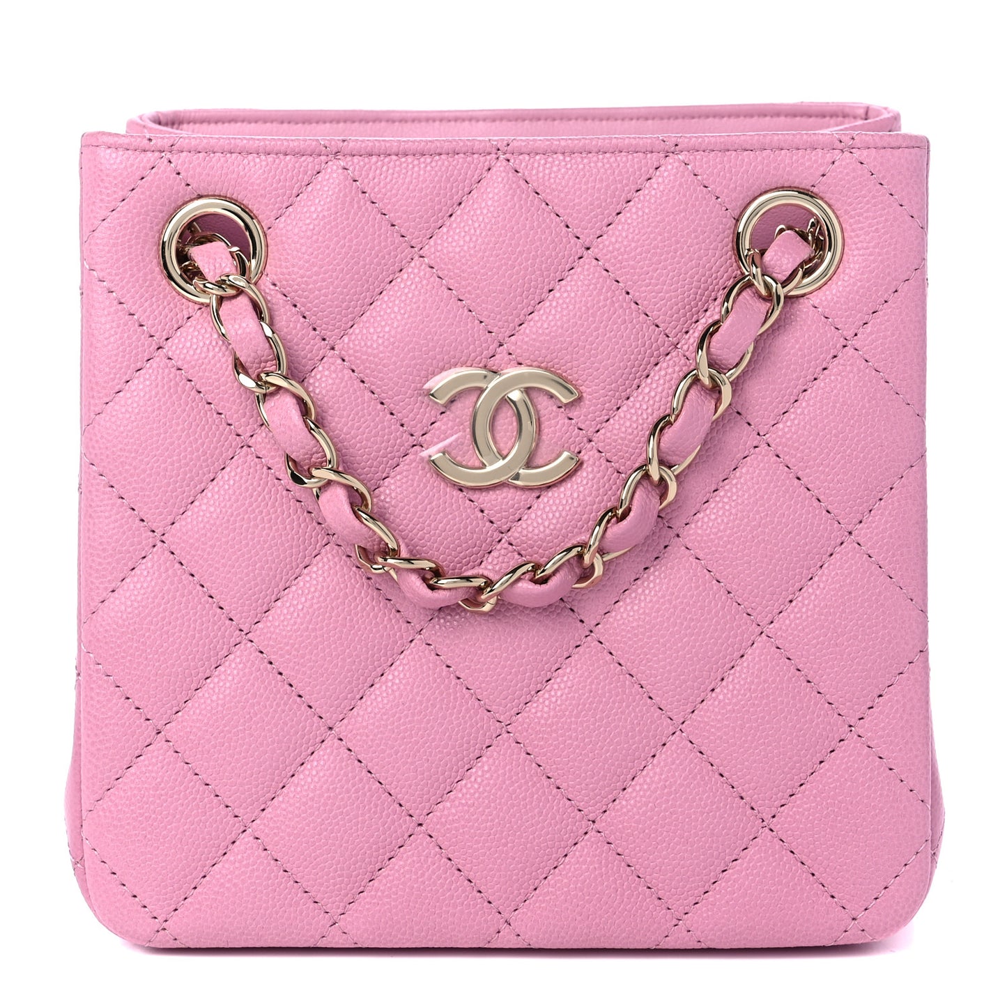 Caviar Quilted Mini Bucket Bag Pink