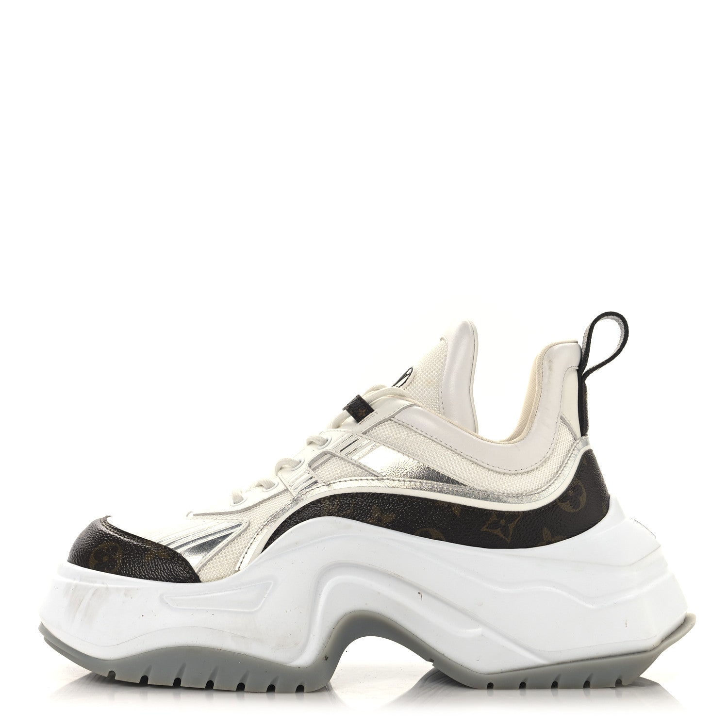 Louis Vuitton Calfskin Monogram Mens LV Archlight 2.0 Platform Sneakers 9 White 1 of 11