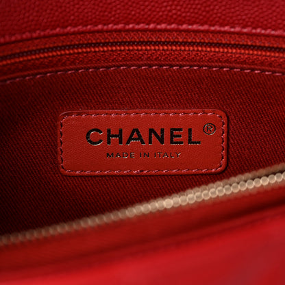 Chanel Caviar Quilted Small Coco Handle Flap Red 6 of 9