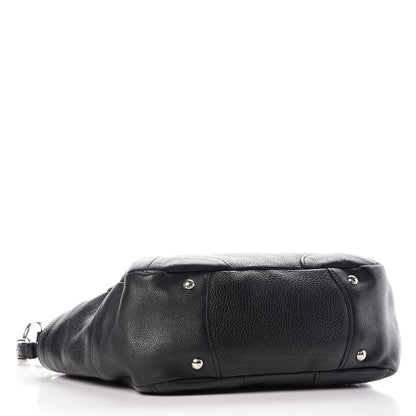 Prada Vitello Daino Side Pocket Hobo Black 4 of 12