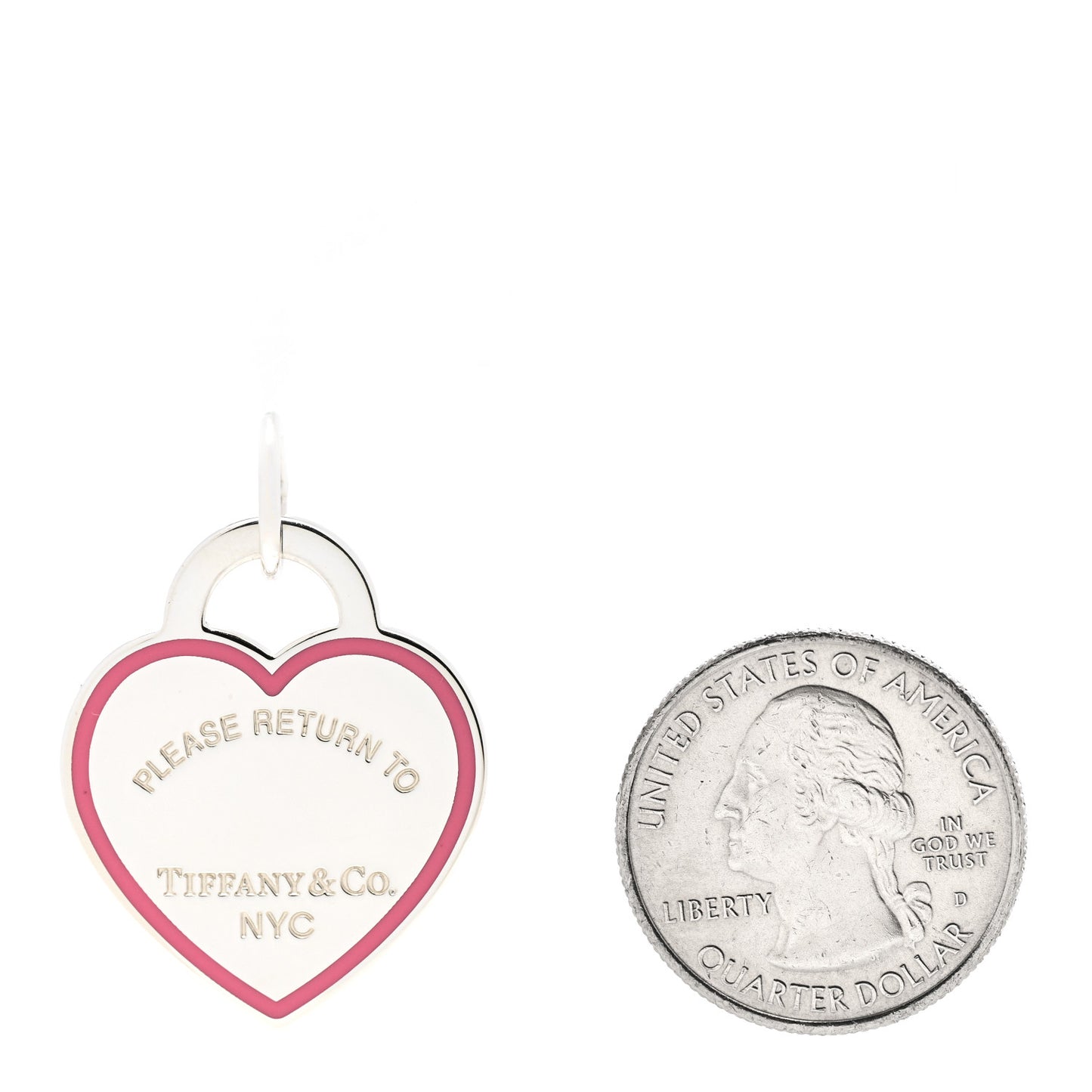 Sterling Silver Enamel Return to Tiffany Heart Tag Charm Pink