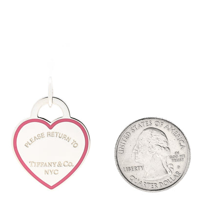Tiffany Sterling Silver Enamel Return to Tiffany Heart Tag Charm Pink 2 of 4