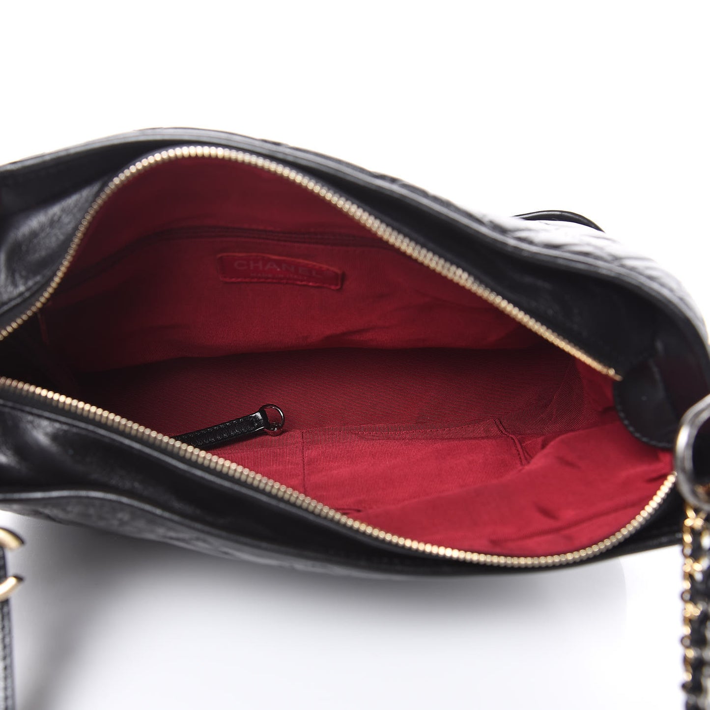 Aged Calfskin Quilted Medium Gabrielle Hobo Black