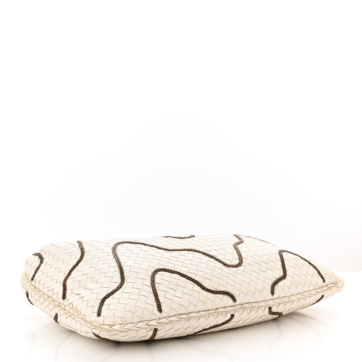 Nappa Intrecciato Medium Veneta Chain Hobo White