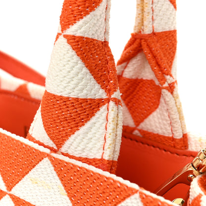 Prada Jacquard Saffiano Triangolo Symbole Embroidered Small Tote Arancio White 10 of 13