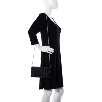 Christian Dior Patent Cannage Lady Dior Convertible Clutch Black 2 of 11