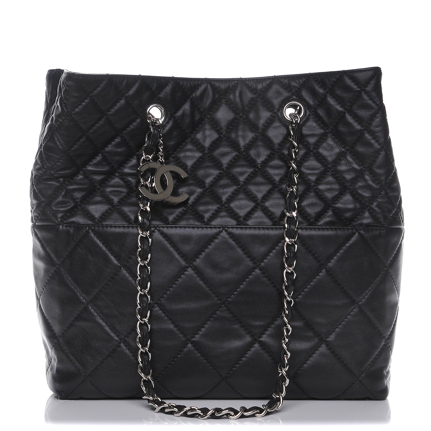 Calfskin Quilted In The Business North South Tote Black