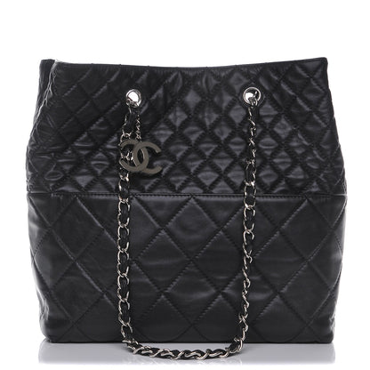Chanel Calfskin Quilted In The Business North South Tote Black 1 of 7