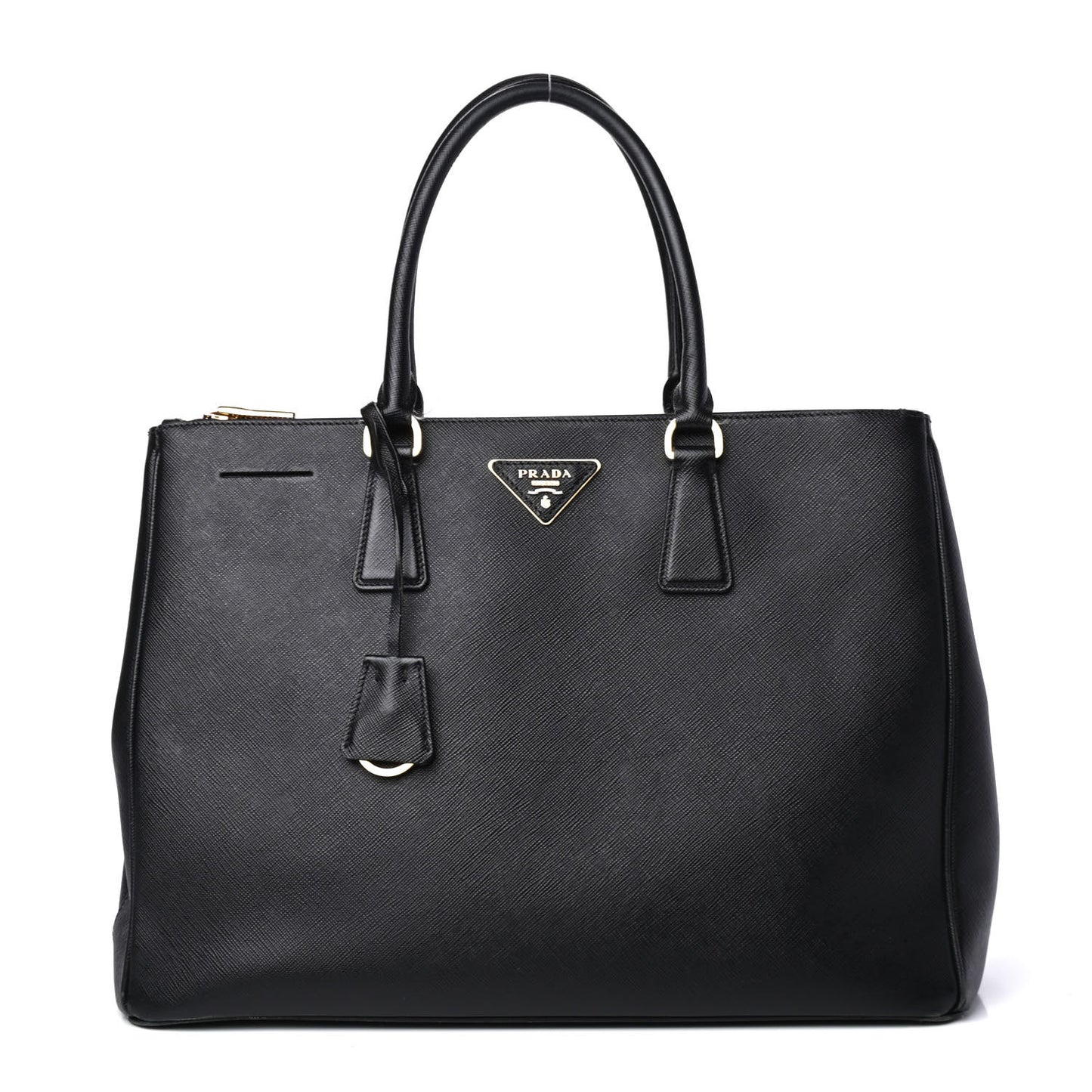 Saffiano Medium Galleria Double Zip Tote Black