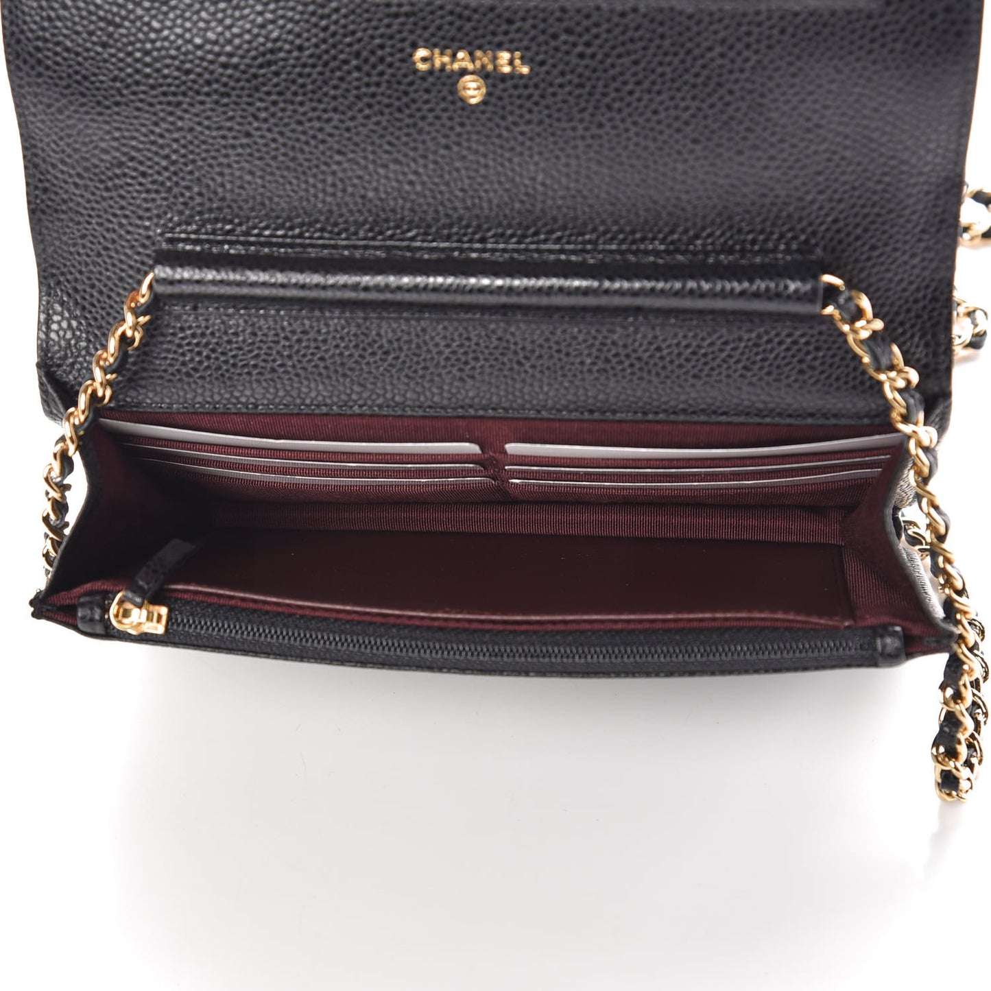 Caviar Quilted Wallet On Chain WOC Black