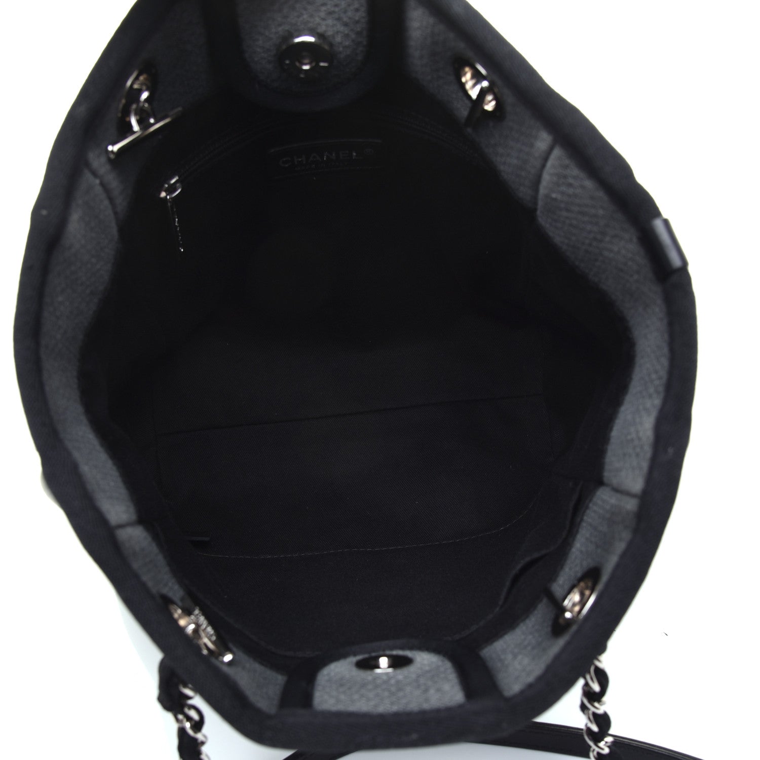 Chanel Canvas Mini Deauville Tote Dark Grey 5 of 9