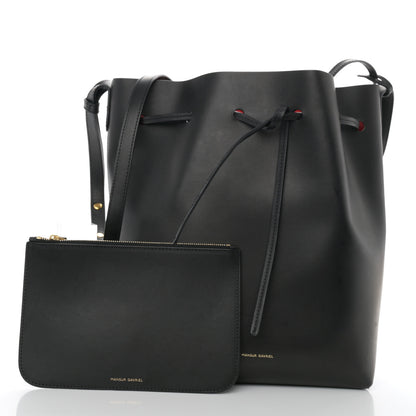 Mansur Gavriel Vegetable Tanned Calfskin Bucket Bag Black Flamma 3 of 10