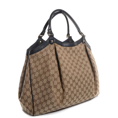 Gucci Monogram Large Sukey Tote Beige Ebony Black 3 of 7