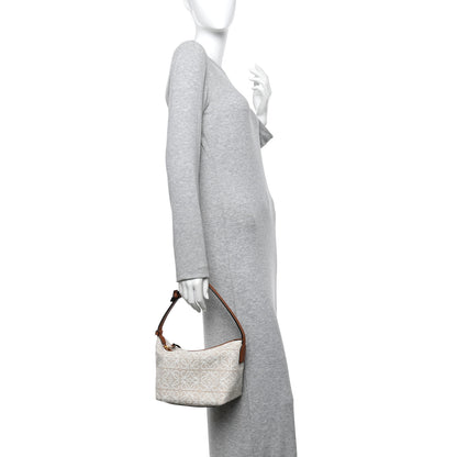 Loewe Jacquard Anagram Calfskin Small Cubi Bag Ecru Tan 2 of 11