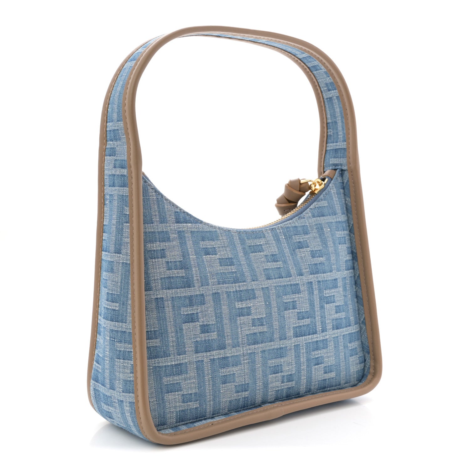 Fendi Denim Jacquard Vitello Grace FF 1974 Mini Fendessence Shoulder Bag Denim Sand 3 of 10