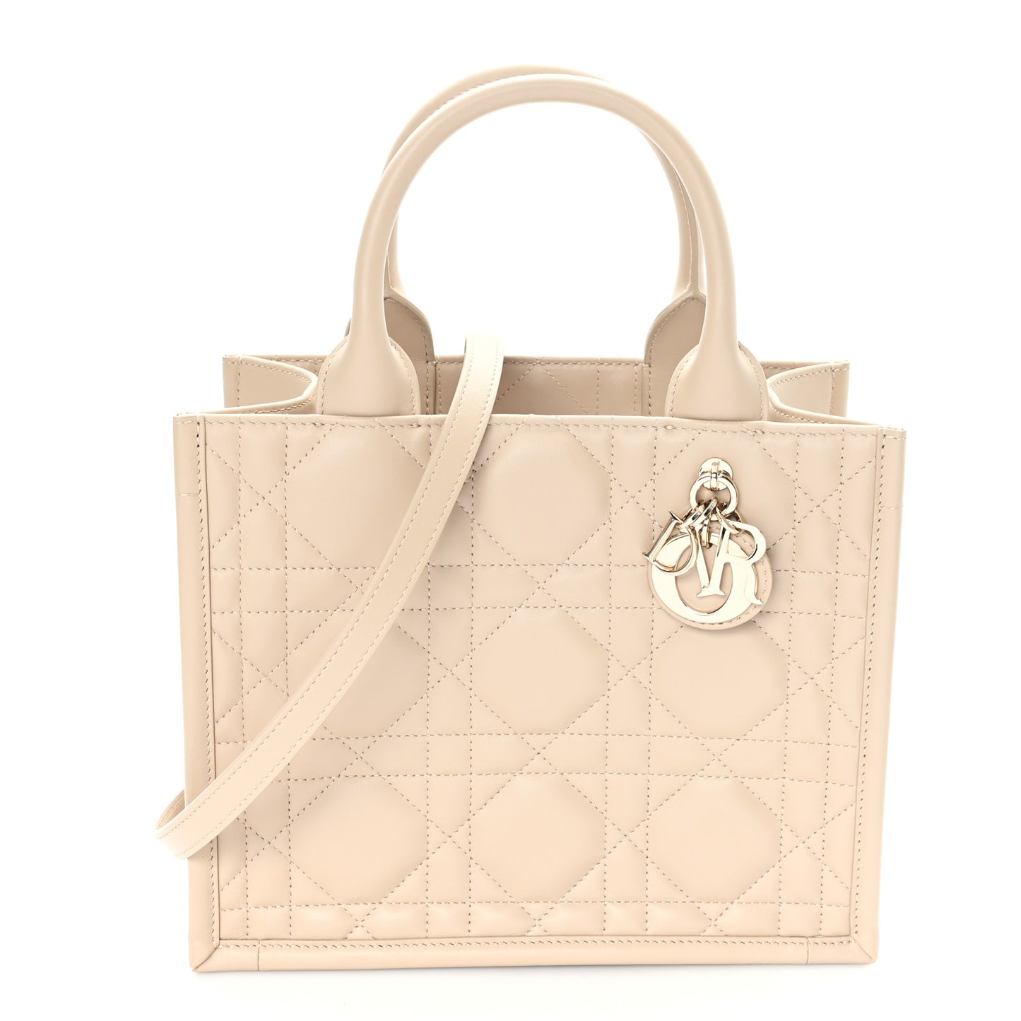 Calfskin Macrocannage Small Book Tote Taupe