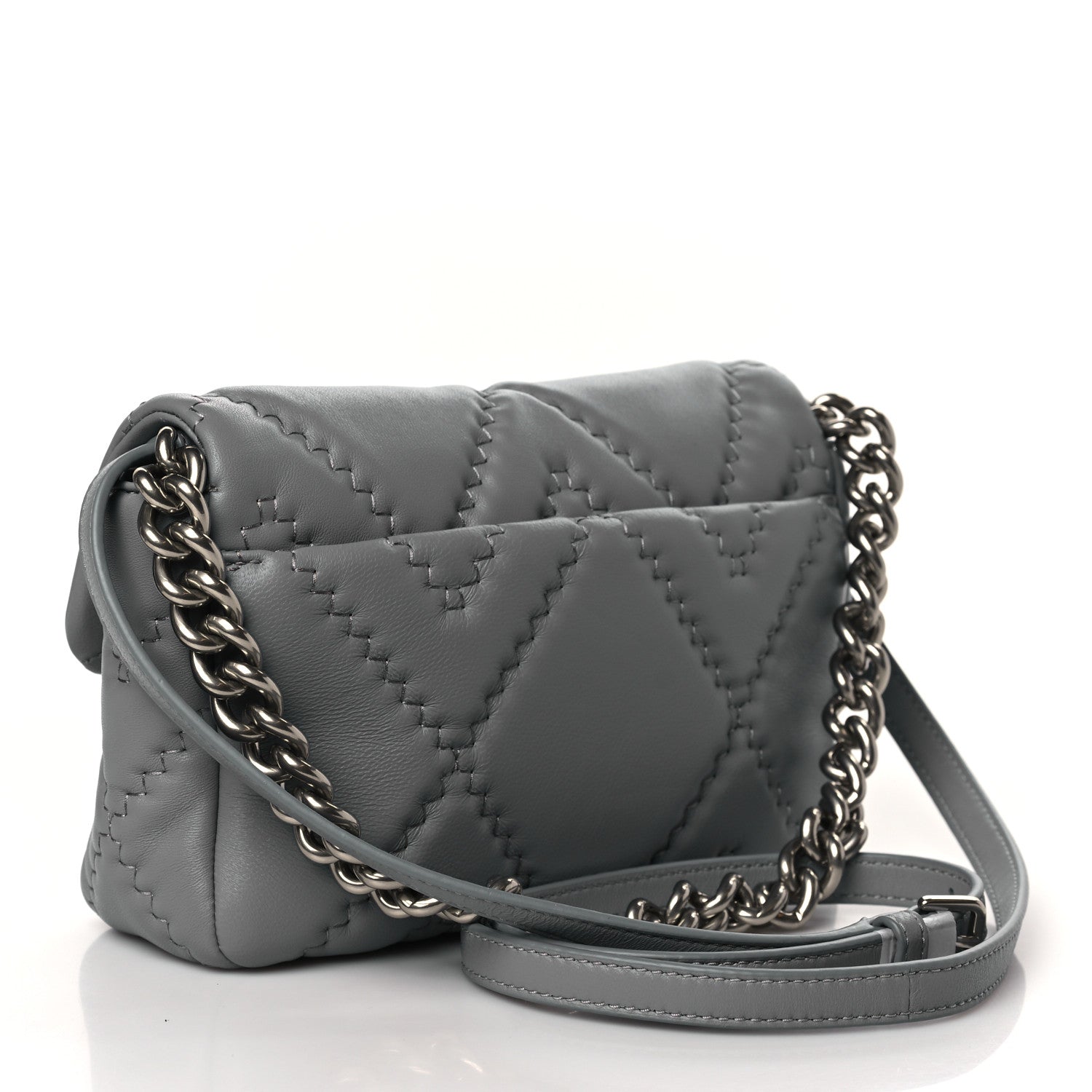 Marc Jacobs Calfskin Quilted The J Marc Shoulder Bag Wolf Grey 3 of 8