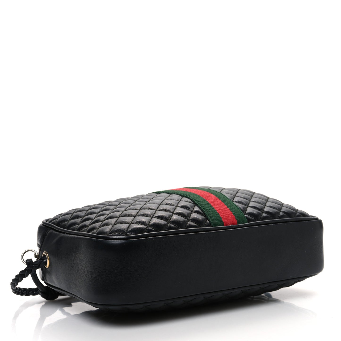 Calfskin Web Trapuntata Small GG Shoulder Bag Black