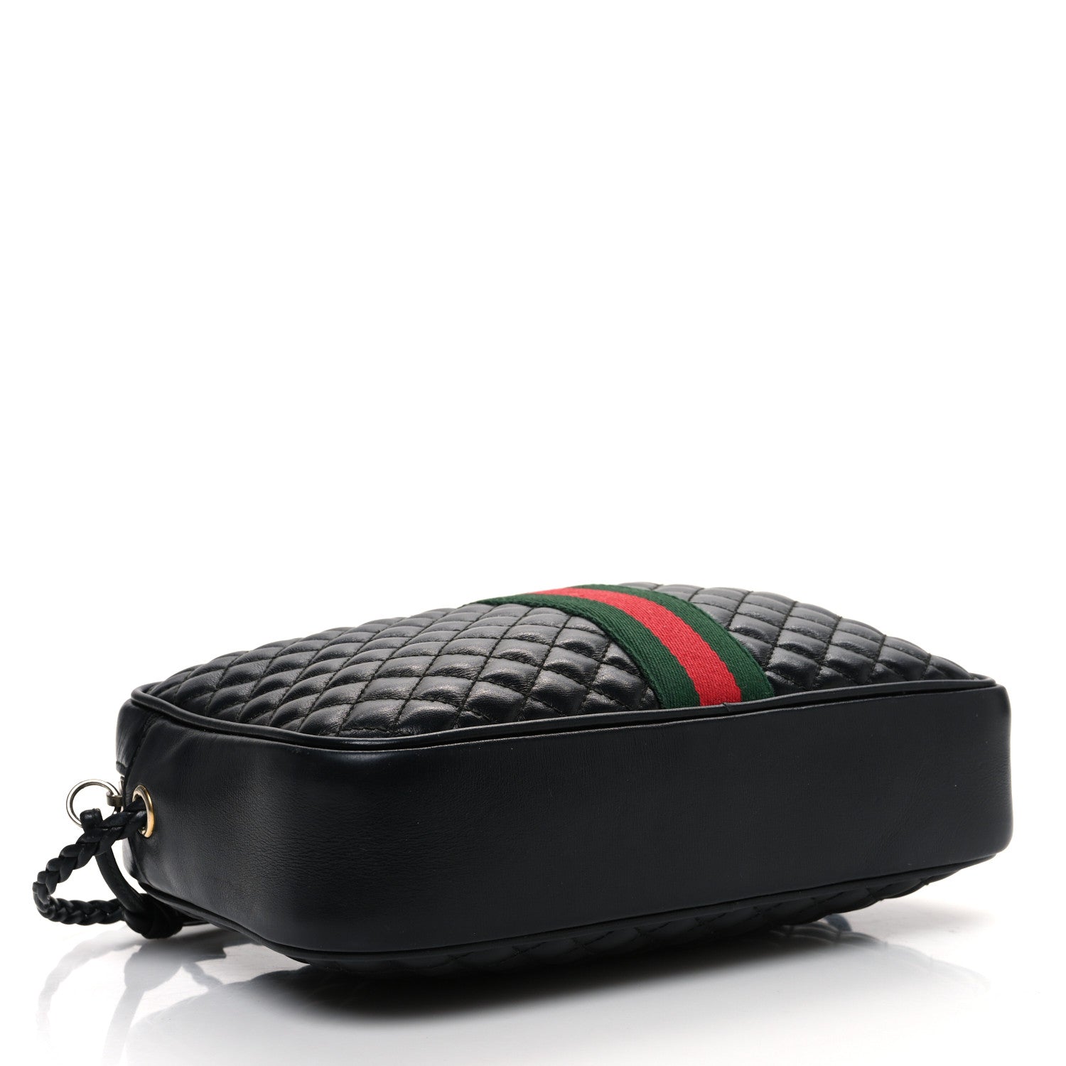 Gucci Calfskin Web Trapuntata Small GG Shoulder Bag Black 4 of 12