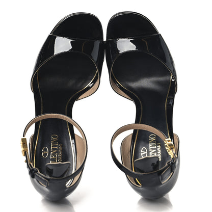 Valentino Garavani Patent Tan-Go 55/155mm Platform Sandals 39 Black 2 of 9