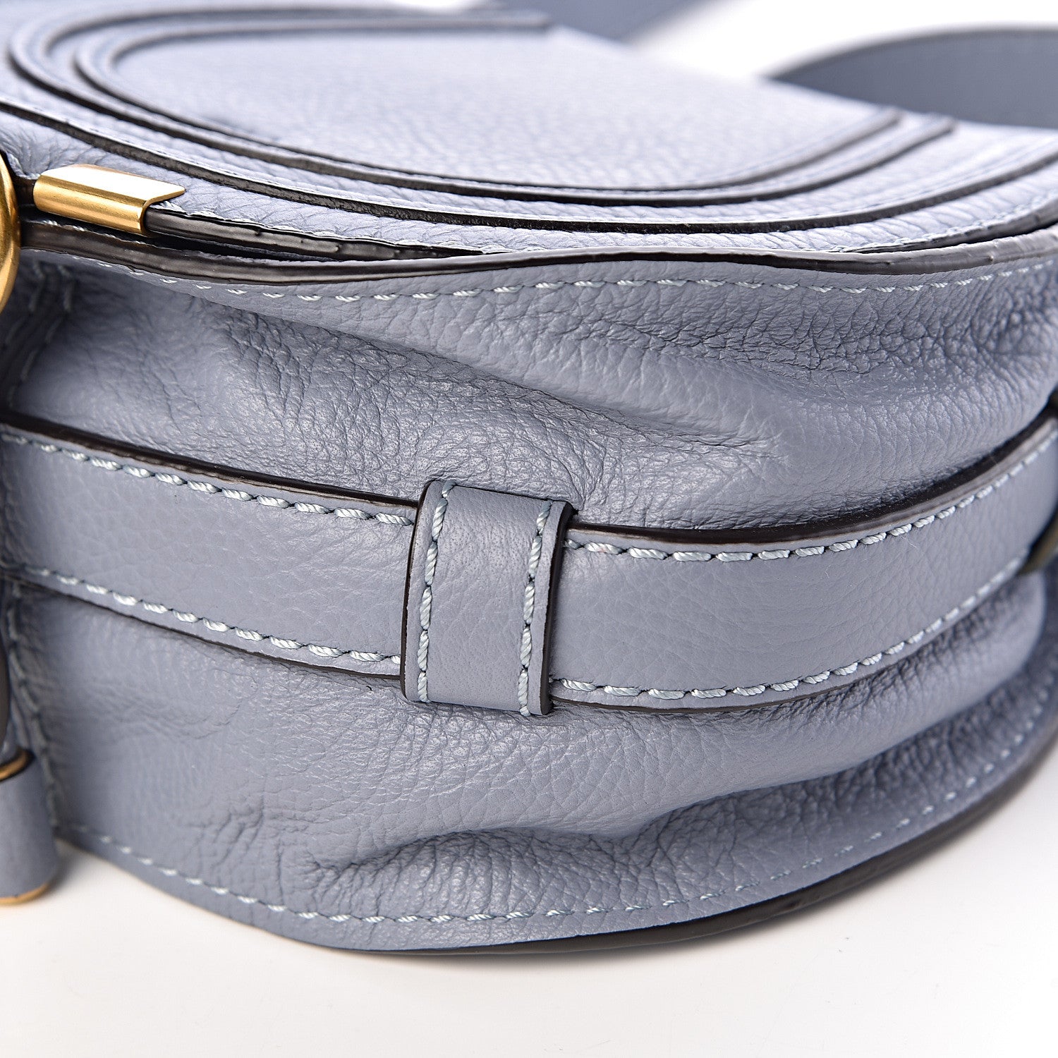 Chloe Calfskin Mini Marcie Round Crossbody Bag Washed Blue 9 of 10