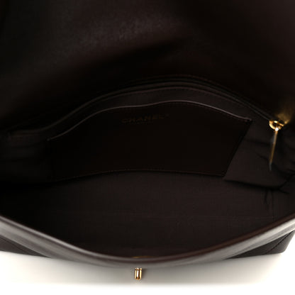 Chanel Lambskin Chevron Maxi Flap Bag Dark Brown 5 of 11