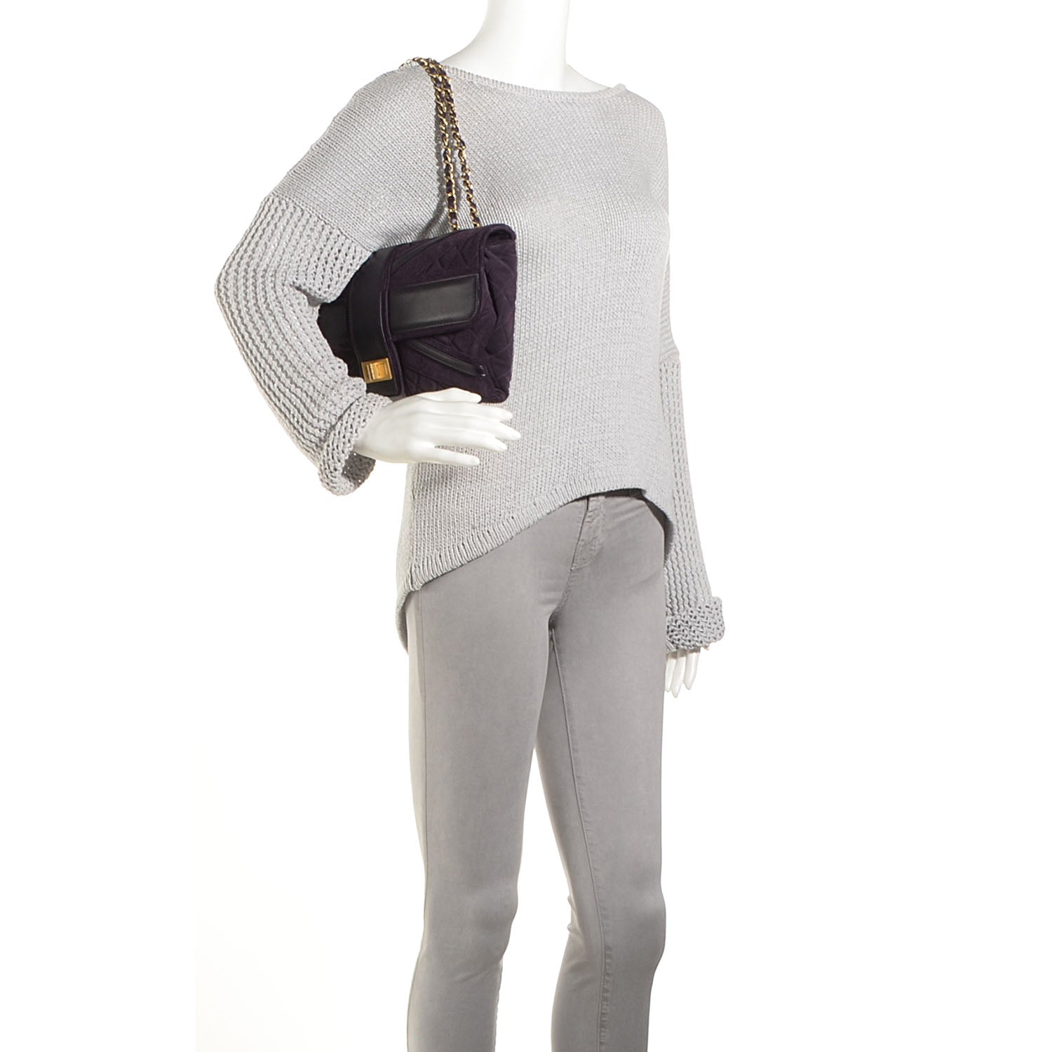 Chanel Suede Union Jack Jumbo Mademoiselle Flap Purple 2 of 9