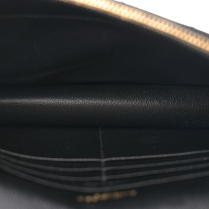 Saint Laurent Grain De Poudre Matelasse Chevron Monogram Envelope Chain Wallet Black 5 of 12