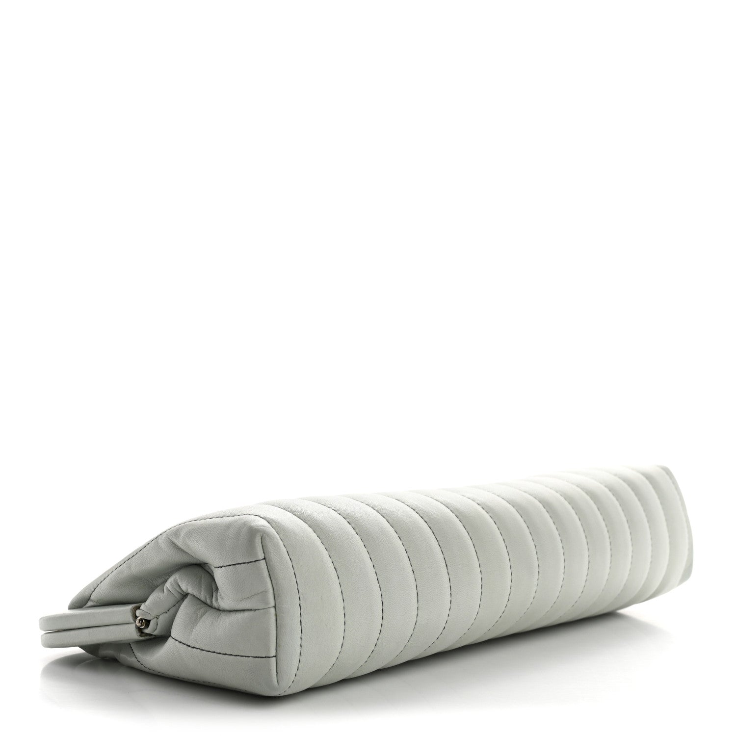 Chanel Lambskin Vertical Quilted Mademoiselle Clutch Light Green 4 of 12