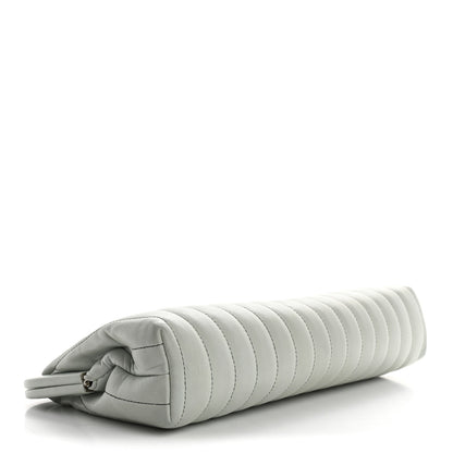 Chanel Lambskin Vertical Quilted Mademoiselle Clutch Light Green 4 of 12