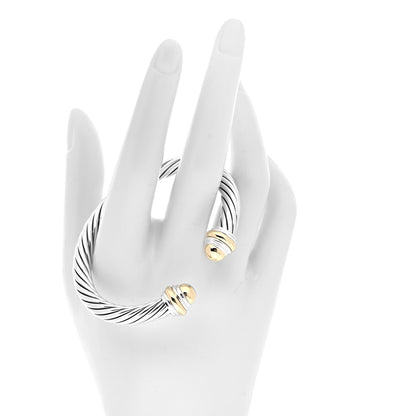David Yurman Sterling Silver 14K Yellow Gold 7mm Cable Classics Bracelet 2 of 4