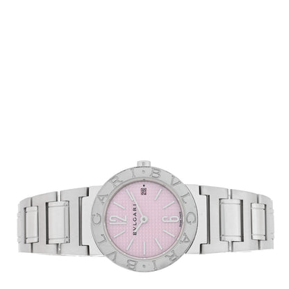 Bulgari Stainless Steel Pink Mother of Pearl 26mm Quartz Watch 2 of 4