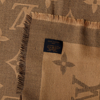 Louis Vuitton Cashmere Silk Monogram Giant Shawl Beige 3 of 3