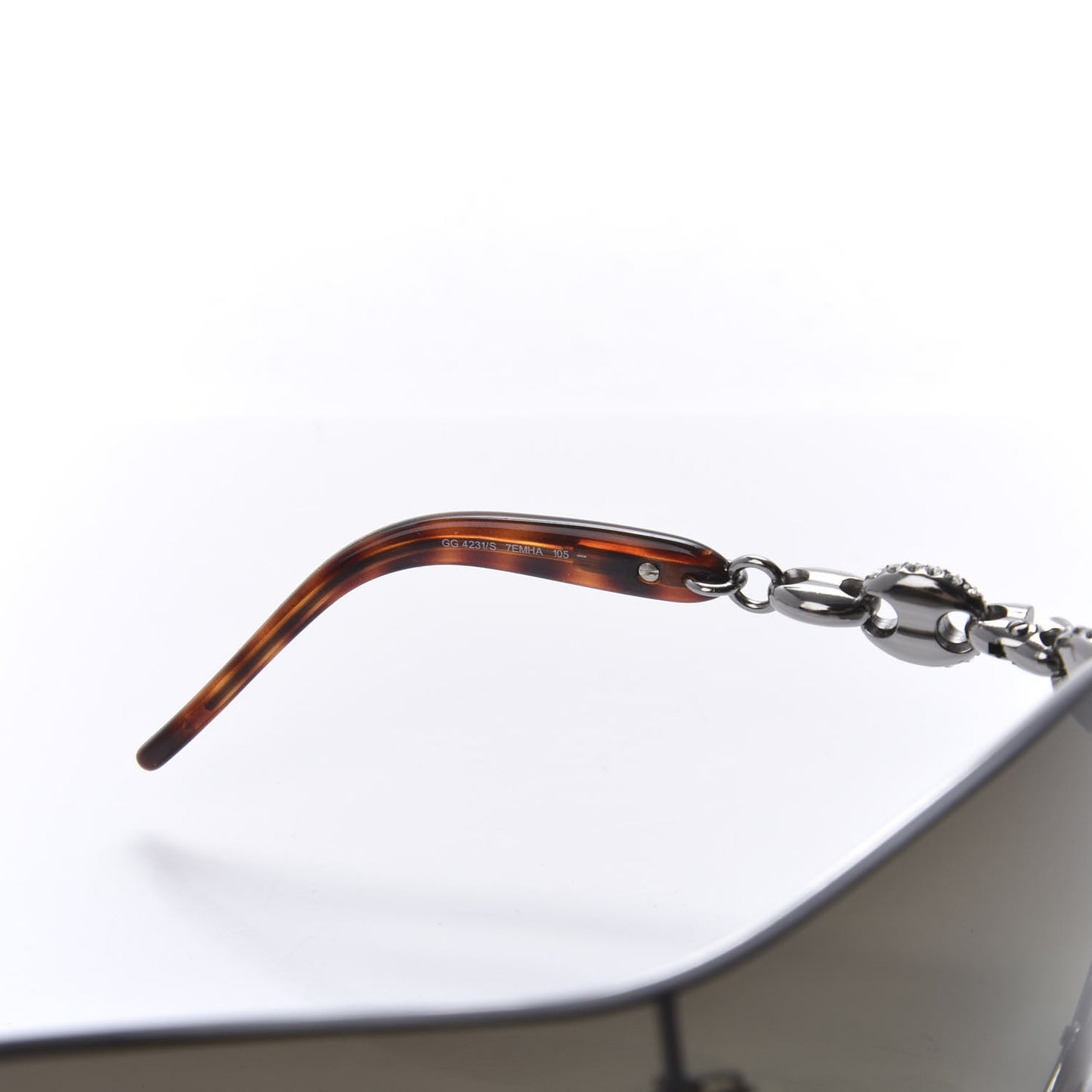 Crystal Marina Chain Shield Sunglasses GG4231S Tortoise