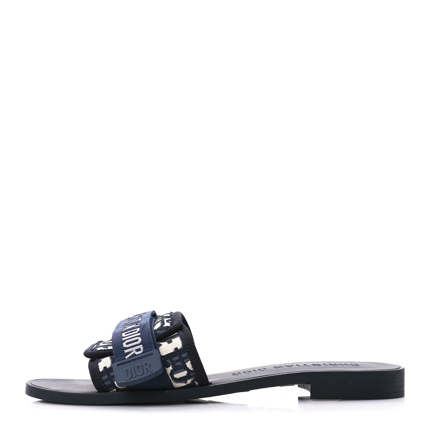 Nylon Oblique Dio(r)evolution Slide Sandals 38 Deep Blue