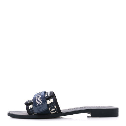 Christian Dior Nylon Oblique Dio(r)evolution Slide Sandals 38 Deep Blue 1 of 10