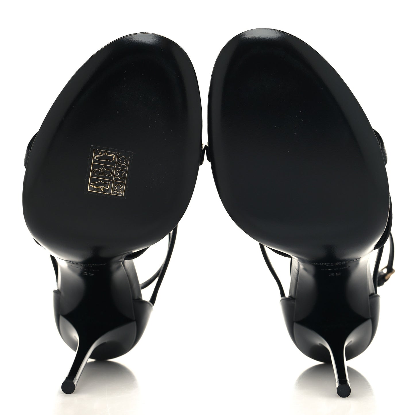 Calfskin Cassandra 100 Ankle Strap Sandals 39 Black Gold