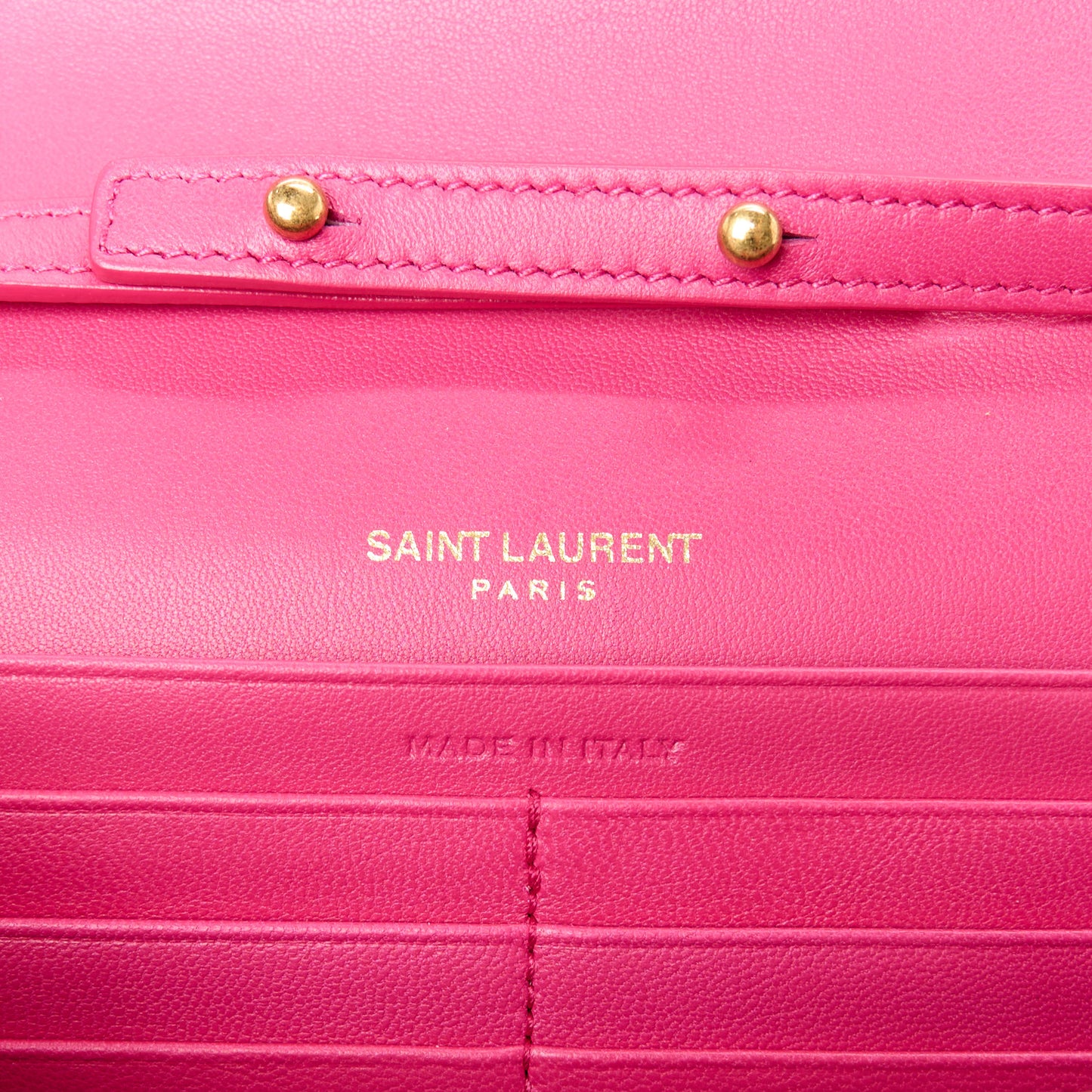 Patent Calfskin Monogram Kate Wallet On Chain Fresh Fuxia