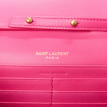 Saint Laurent Patent Calfskin Monogram Kate Wallet On Chain Fresh Fuxia 6 of 9