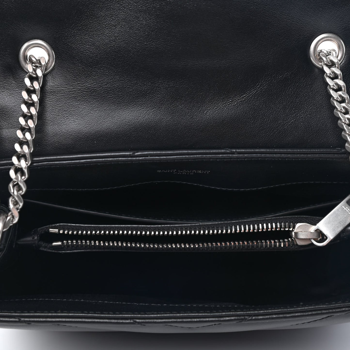Calfskin Y Quilted Monogram Small Loulou Chain Satchel Black